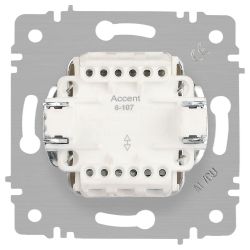Переключатель Intro Accent 6-107-04 двойной, 10А-250В, IP20, СУ, AL/CU, шампань
