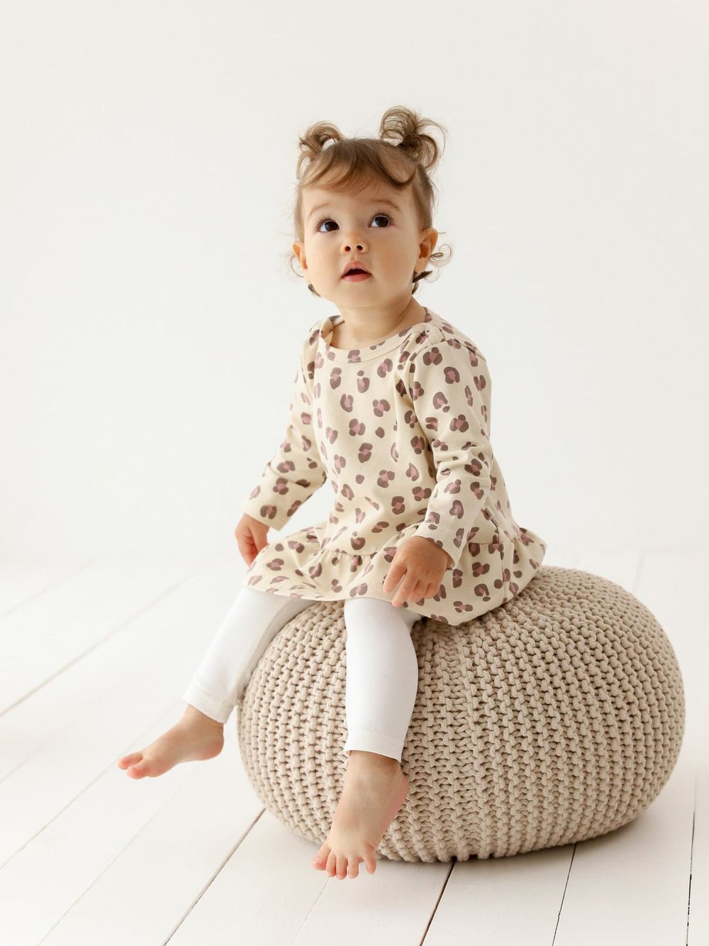 Платье-туника "Бежевый леопард" 0+