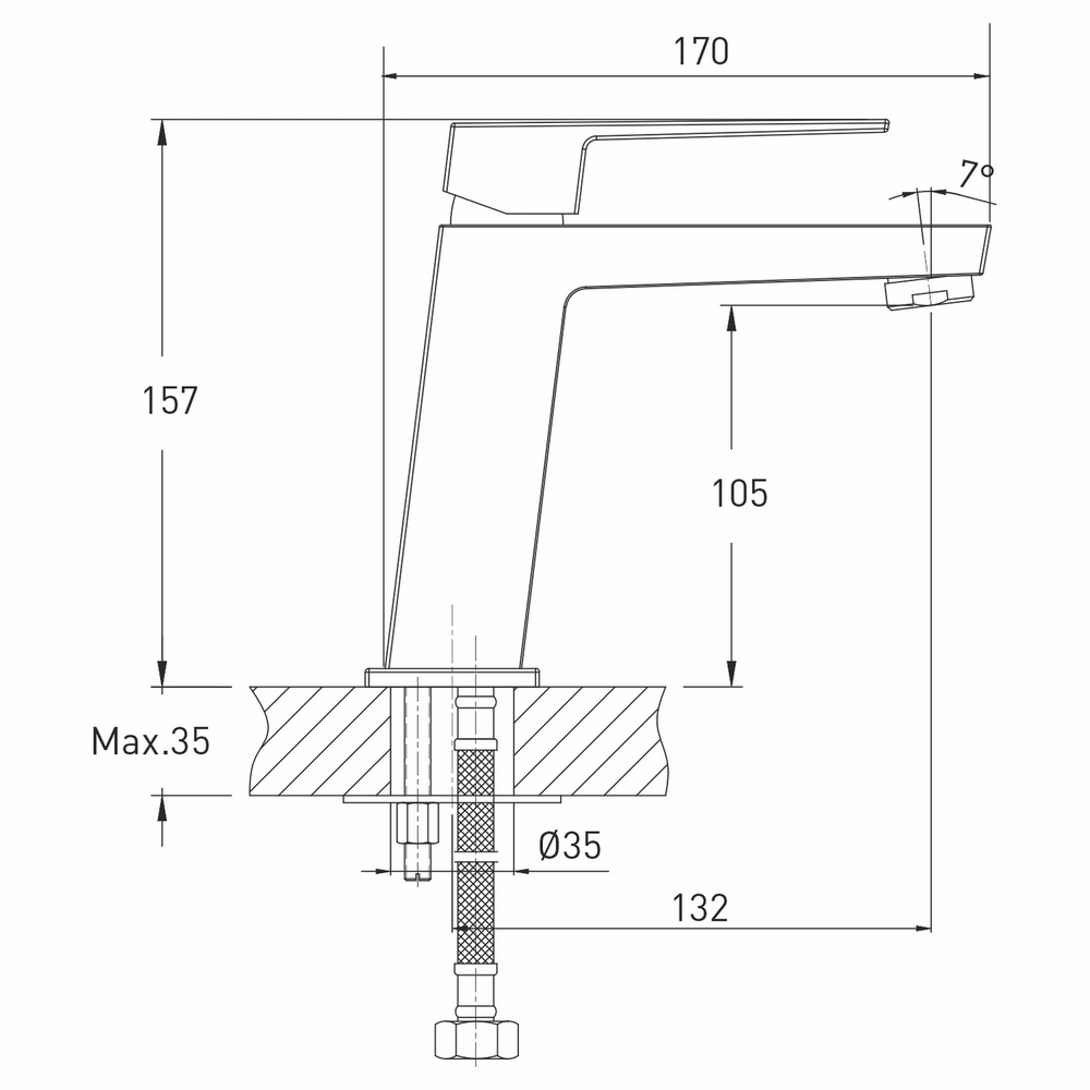 Смеситель для раковины 35k MIXLINE ML20-04 "Quadro"