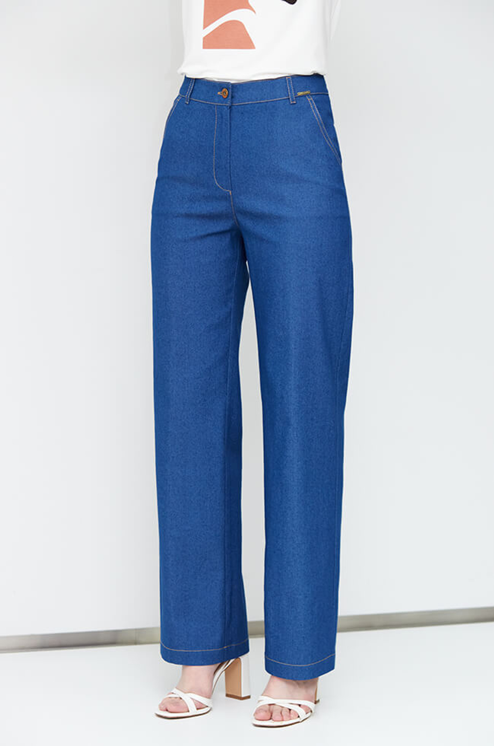 3807 Брюки женские (синий джинс)