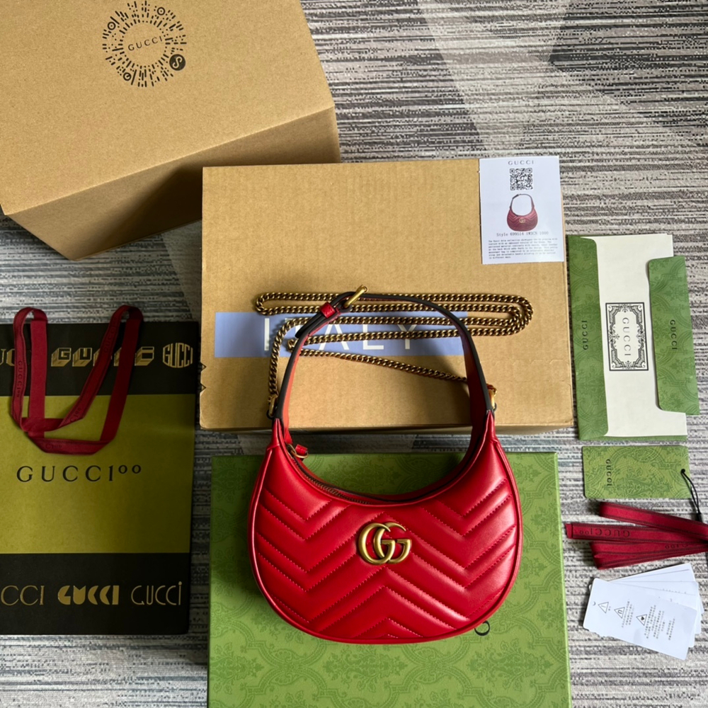 Gucci GG Marmont Half-Moon-Shaped Bag