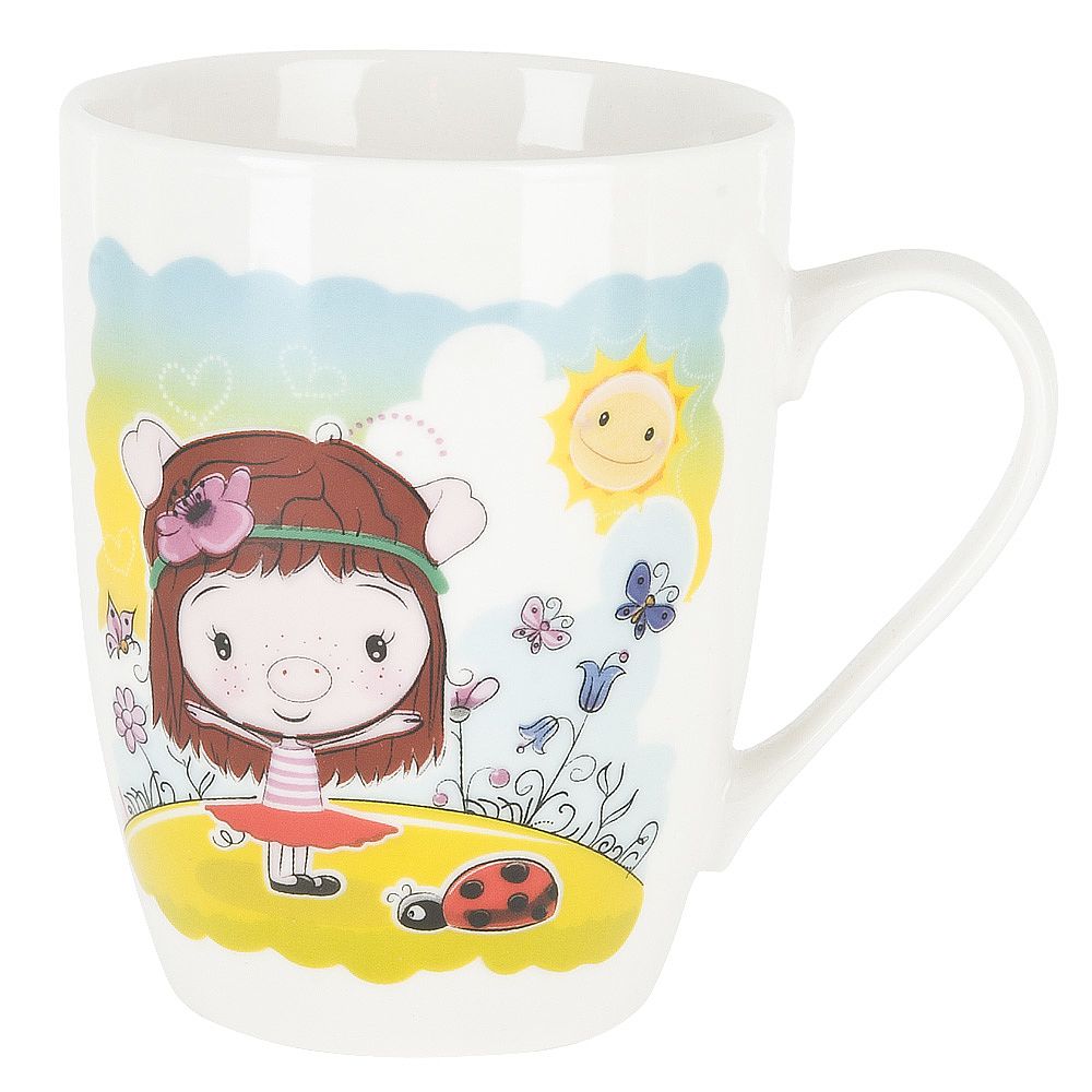 Кружка фарфоровая "Нюша на прогулке" v=360мл. (4вида) (min12) (транспортная упаковка)