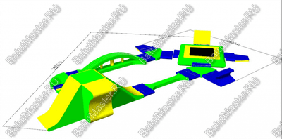 Надувной аквапарк на воде «Забавные горки» 25×15×3 м
