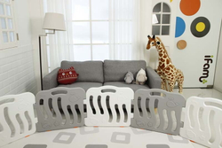 Большой детский манеж iFam Shell серый/белый