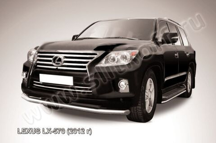 Защита переднего бампера (нержавейка) Lexus LX-570 (2012-2015) d76