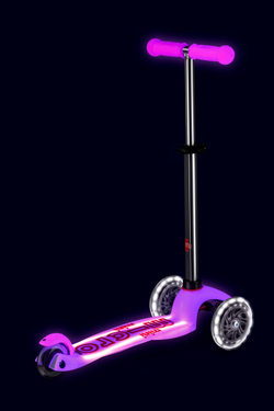 Самокат Mini Micro Deluxe Glow Plus (светящийся) LED морозный розовый