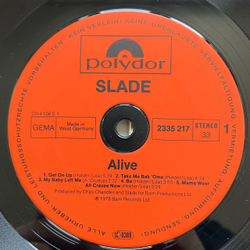 Винтажная виниловая пластинка LP Slade, Slade Alive (Германия 1978)