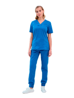 Джоггеры медицинские женские Dr. Nice DRN321 с манжетами на резинке, голубой, 52