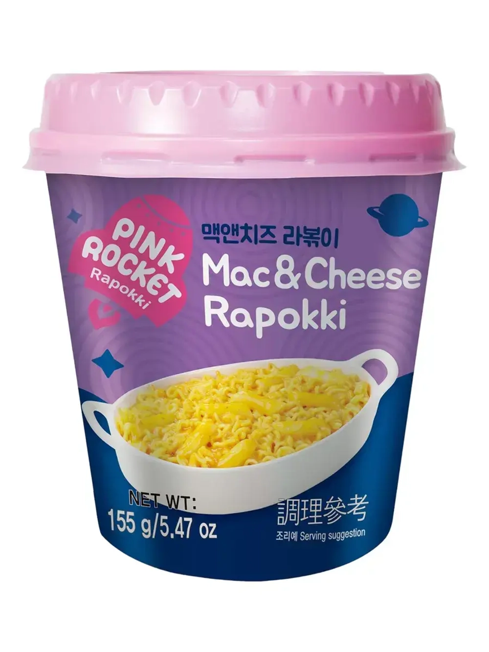 Рапокки Pink Rocket токпокки с лапшой Мак Энд Чиз 155 г