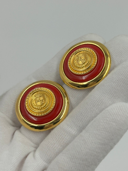 Серьги с красными вставками Liz Claiborne