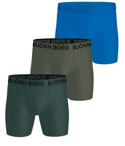 Боксерки теннисные Bjorn Borg Sports Microfiber Boxers 3P - green/blue