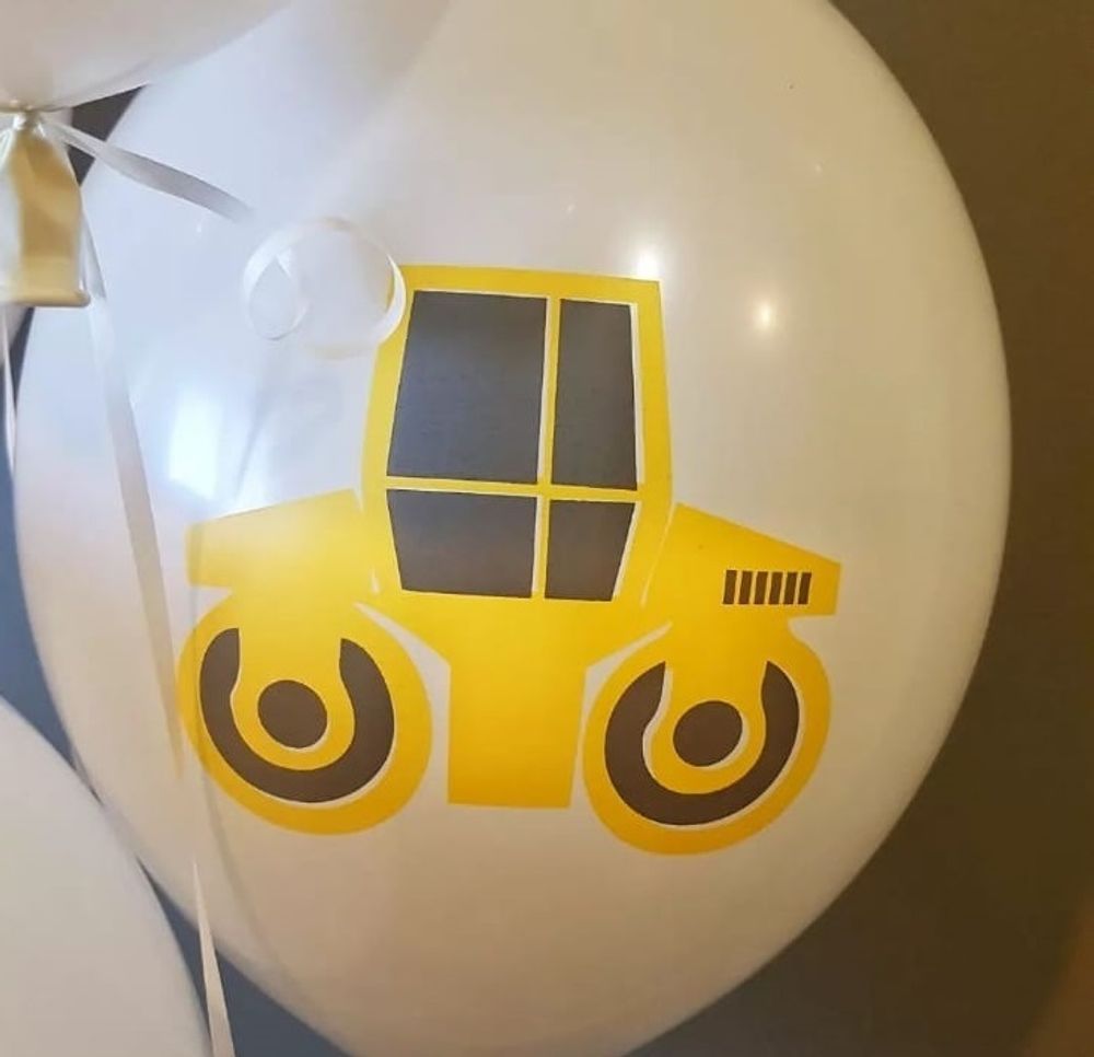 Набор шаров. Строительная техника, Белый, пастель, Ассорти.