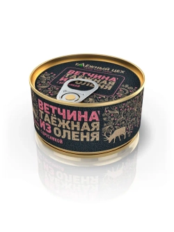 Таежная ветчина из оленя с брусникой ТАЁЖНЫЙ ЦЕХ консервированная 120г