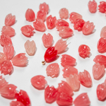 Подвеска резная "Магнолия", 8,5*6,5мм, коралловая пудра