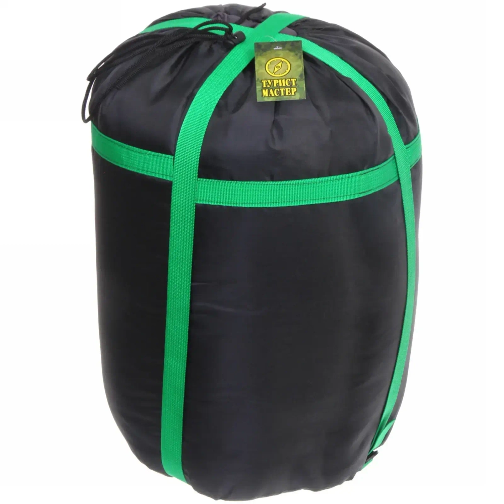 Спальник одеяло с капюшоном 220*85см 2000гр серо-зелёный +0С