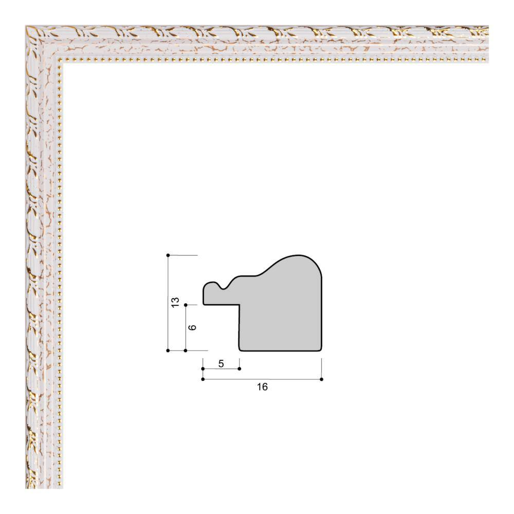 Фоторамка пластиковая 21х30 см, белый, фактура орнамент, арт. 2130.658608