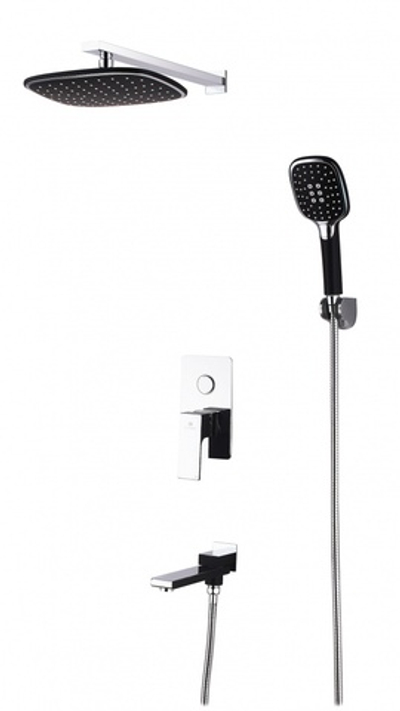 28065-C Встроенный смес для душа с 3-функ. (черный+хром) "GANZER"  (5/1шт)