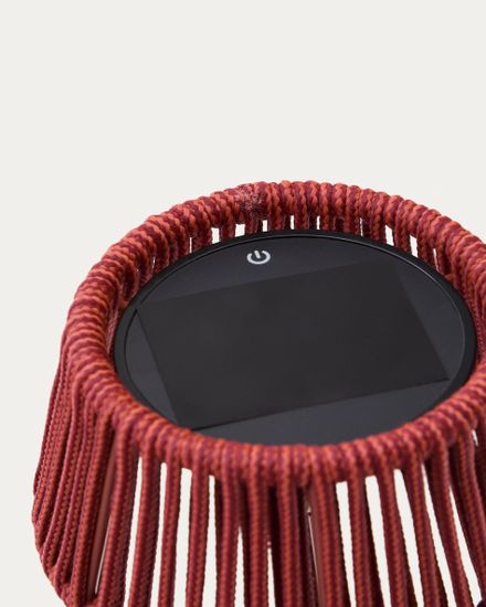 Уличная настольная лампа Aldet на солнечной батарее с терракотовым шнуром