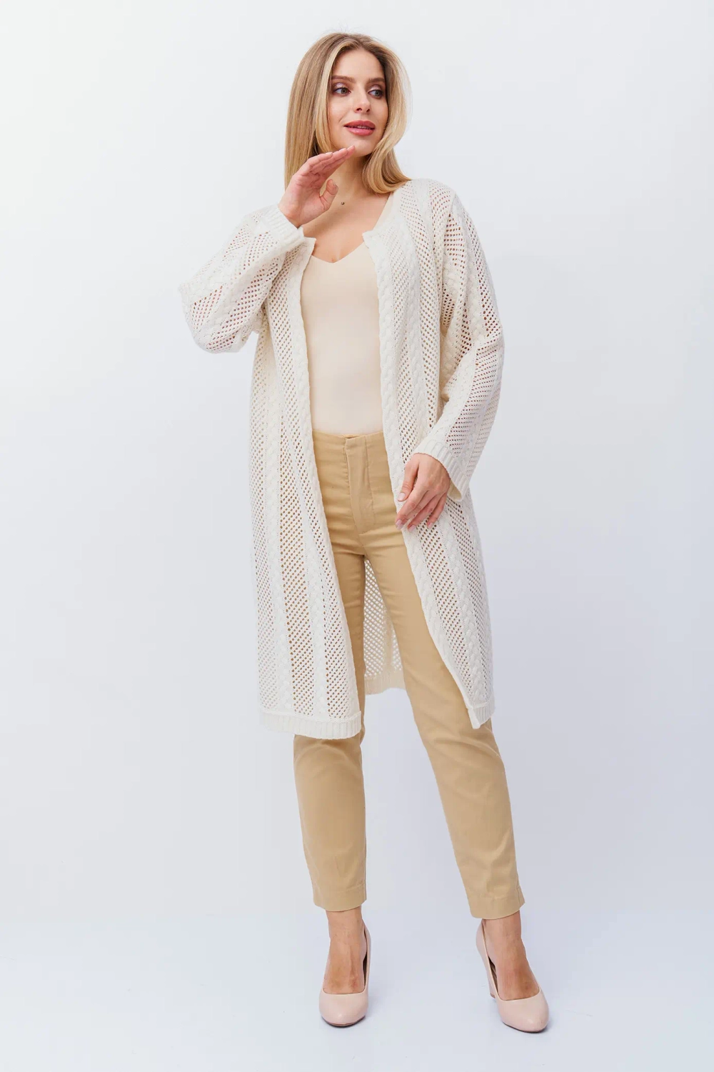 Кардиган 351801/молочный