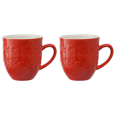 Набор кружек birds of paradise, 500 мл, красные, 2 шт.