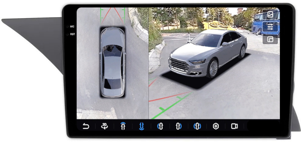 Магнитола Mercedes-Benz GLK X204 2012-2015 NTG 4.5 - FarCar BX9-360-9590 монитор 9.5" 2K QLED на Android 13, 6Гб+128Гб, CarPlay, 4G SIM-слот, 4 камеры в комплекте