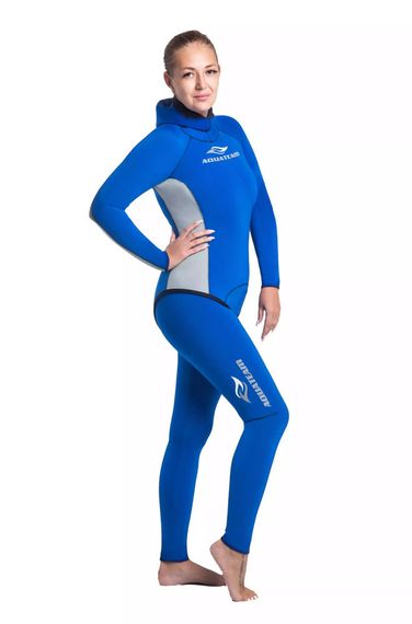 Гидрокостюм Aquateam Фридайвер женский 3 мм ультраспан/открытая пора синий