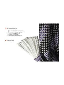 Страховочная высокопрочная веревка Gigant 48 прядей, 14мм х 50м HRS-09