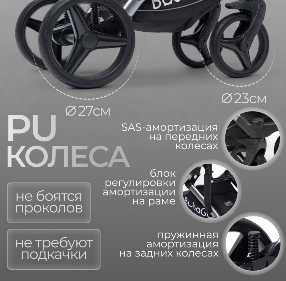 Коляска модульная 3в1 Bubago Rosano темно серый