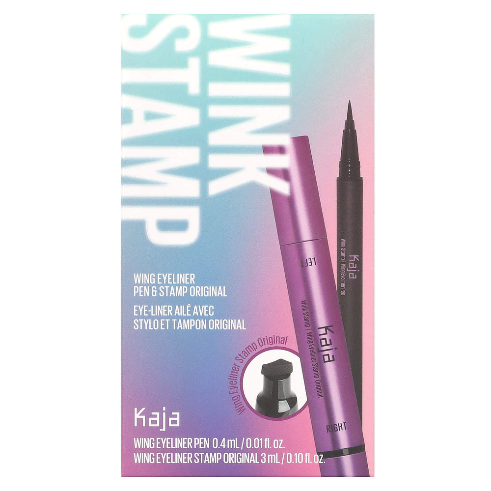 Kaja, Wink Stamp, подводка для глаз, оригинальная подводка для глаз, черные тушь, 2 шт.