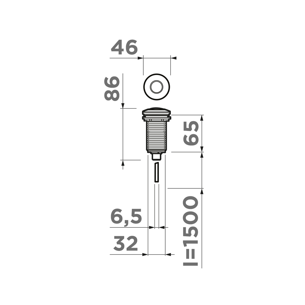 Пневматическая кнопка для измельчителя Omoikiri SW-01-LG