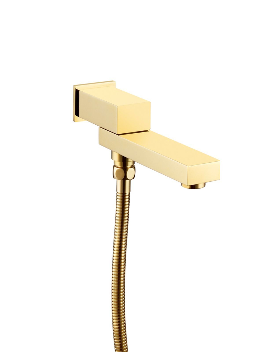 Душевая система скрытого монтажа из латуни "Grocenberg" (золото, квадрат, крепление к потолку)