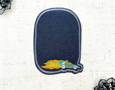 Термоаппликация заплатка, р. 12х8 см, тёмно-синий