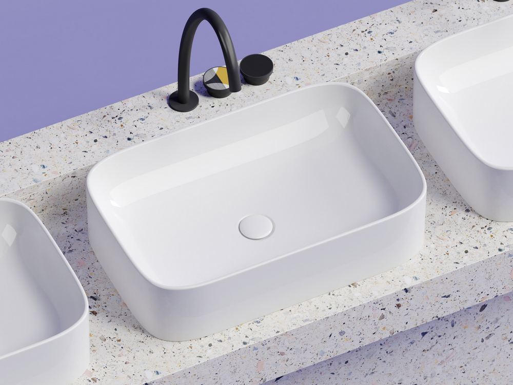 Умывальник чаша накладная прямоугольная Element 605x380x150мм