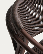 Уличный стул Livadia из коричневого алюминия и веревки