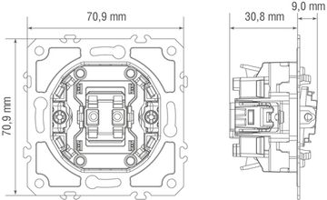 Механизм выключателя В1 с 3-х мест (перекрёстного), быстрозажимные контакты, 16 A 250, серия D16