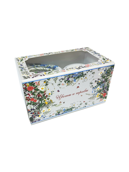 Набор: платок «Русский полевой букет» и свеча «Цветы и травы»