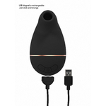 Черный вакуум-волновой клиторальный стимулятор Irresistible Kissable Black IRR002BLK