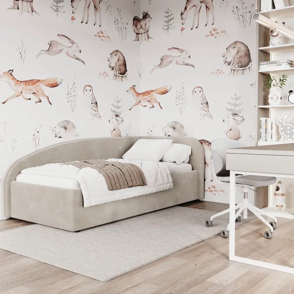 Кровать Элис 90х200 Бежевый Правый Угол