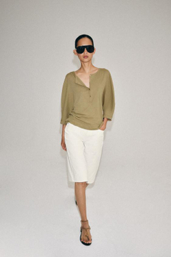 ZARA ДЖИНСОВЫЕ ШОРТЫ СО СРЕДНЕЙ ПОСАДКОЙ — ZW COLLECTION, БЕЛЫЙ