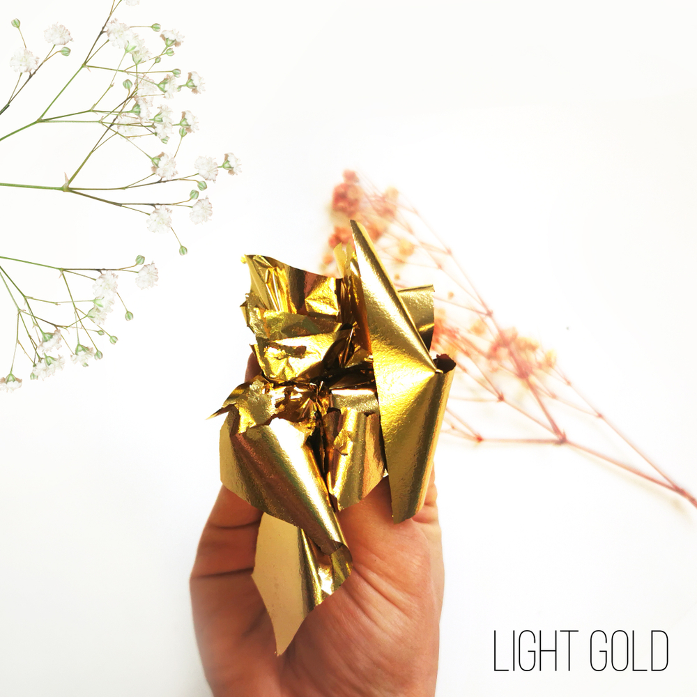Зеркальная поталь "Mirror Shine", Light Gold, 100 шт. 8*8,5см