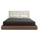 Кровать Angel Cerda 7174 с обивкой из коричневой ткани и коричневой эко-кожи 180x200 см