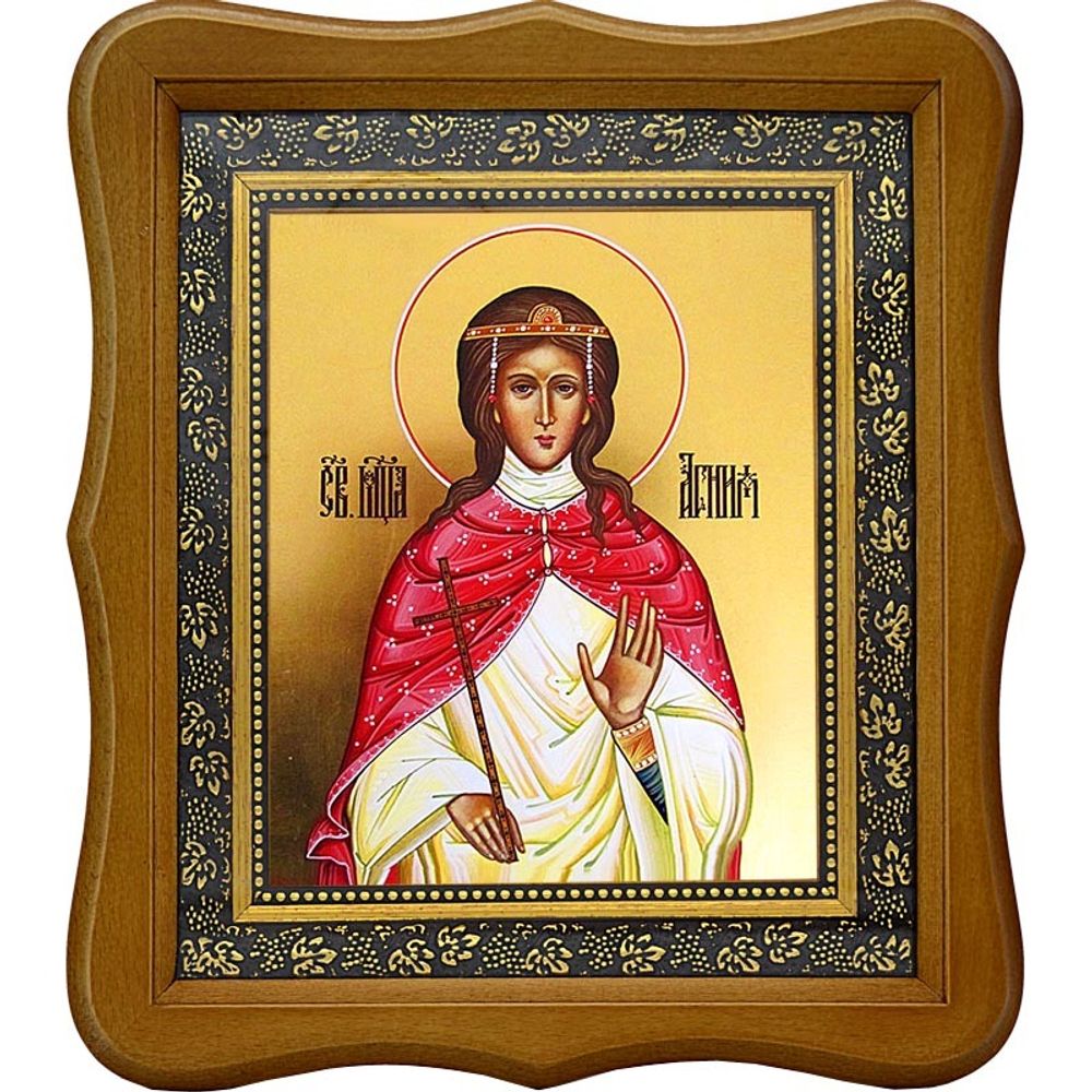 Агния (Анна) Римская, дева, мученица. Икона на холсте.