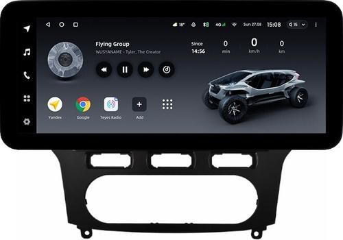Магнитола для Ford Mondeo 4 2007-2010 (рамка чёрная) - Teyes LUX ONE ROUND монитор 12.3" 2K QLED на Android 10, Быстрая, CarPlay, 4G SIM-слот