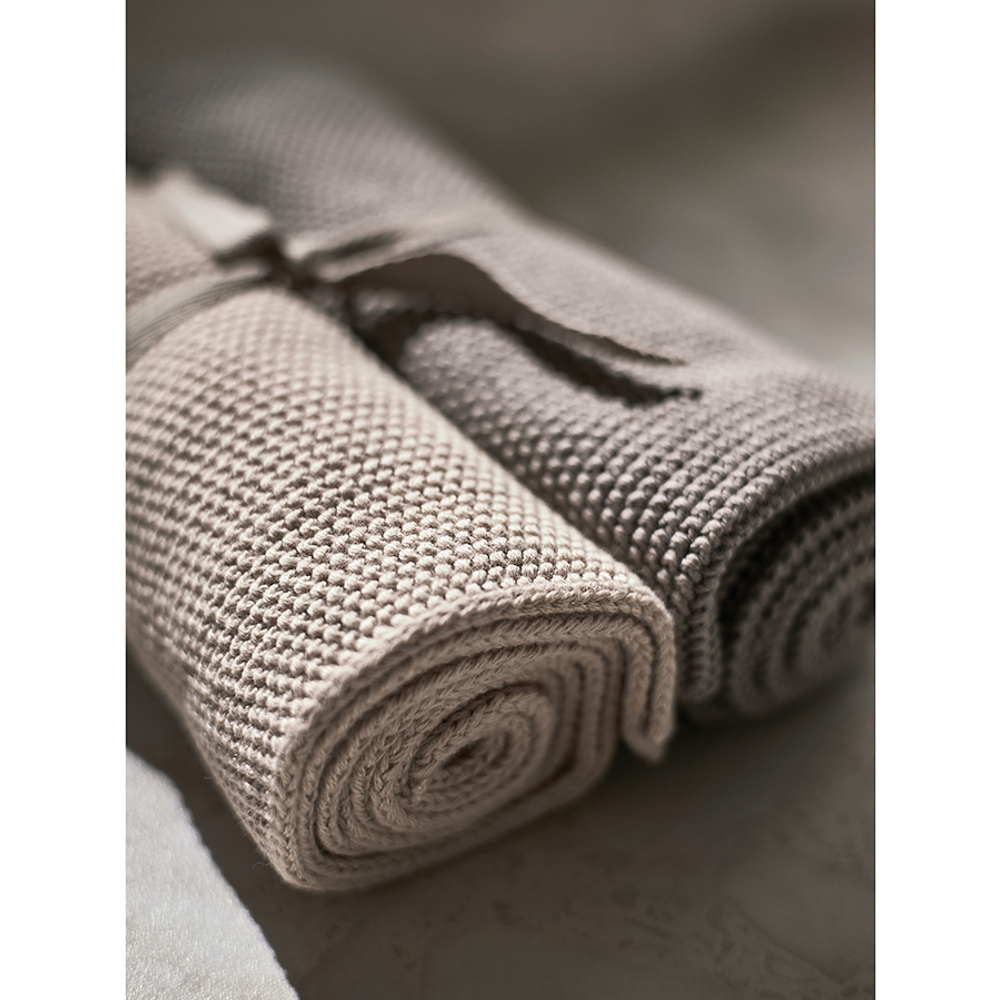 Набор из двух кухонных вязаных полотенец из коллекции essential, серое/экрю