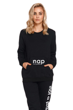 Стильный свитшот для беременных и кормящих мам (Размер: L) (Цвет: черный)