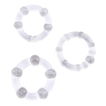 Эрекционые кольца Beaded Cock Rings (прозрачный) (Цвет: прозрачный)