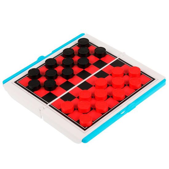 Шашки складная доска, кор.17,8*20,7*6,5см ИГРАЕМ ВМЕСТЕ