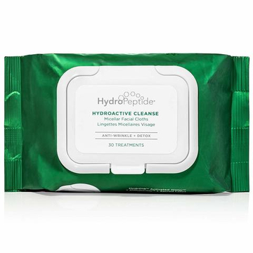HydroPeptide Мицеллярные очищающие салфетки с запатентованной формулой умной воды и пептидами для демакияжа и восстановления эпидермального барьера| Hydroactive Cleanse Micellar Facial Towelettes