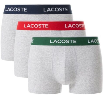 Мужские спортивные боксеры Lacoste Stretch Cotton Trunks 3P - серый