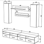 Гостиная 28 Черный 0190 PE 240*45*170 см, Черный   Фиеста